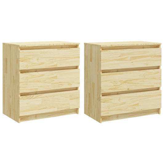 Bedside Cabinets 2 pcs 60x36x64 cm Solid Pinewood Bedside Cabinets 2 pcs 60x36x64 cm Solid Pinewood