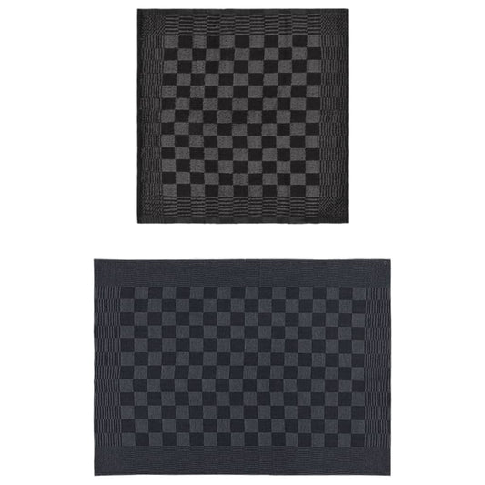20 Piece Towel Set Black and Grey Cotton 20 Piece Towel Set Black and Grey Cotton