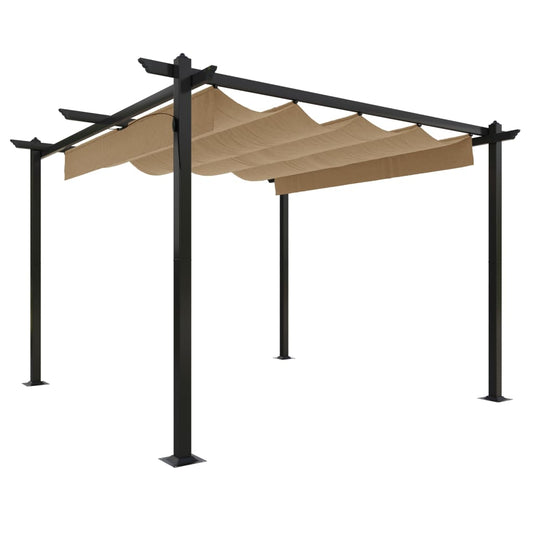 Garden Gazebo with Retractable Roof 3x3 m Taupe Garden Gazebo with Retractable Roof 3x3 m Taupe