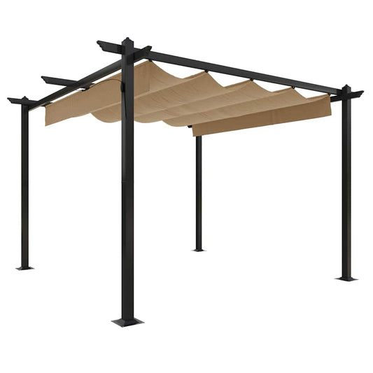 Garden Gazebo with Retractable Roof 3x3 m Taupe Garden Gazebo with Retractable Roof 3x3 m Taupe