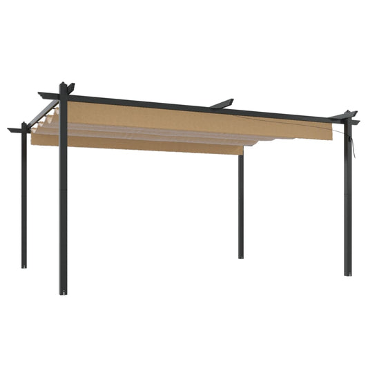 Garden Gazebo with Retractable Roof 4x3 m Taupe Garden Gazebo with Retractable Roof 4x3 m Taupe