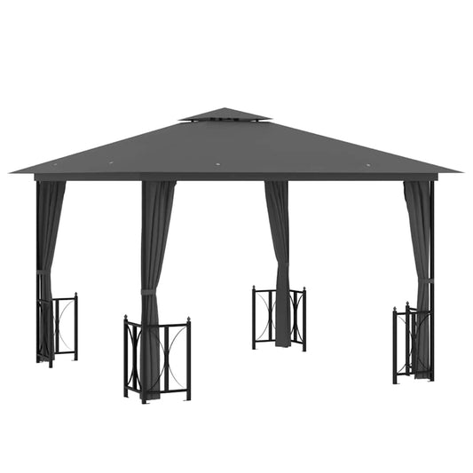 Gazebo with Sidewalls&Double Roofs 3x3 m Anthracite Gazebo with Sidewalls&Double Roofs 3x3 m Anthracite