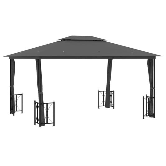 Gazebo with Sidewalls&Double Roofs 3x4 m Anthracite Gazebo with Sidewalls&Double Roofs 3x4 m Anthracite