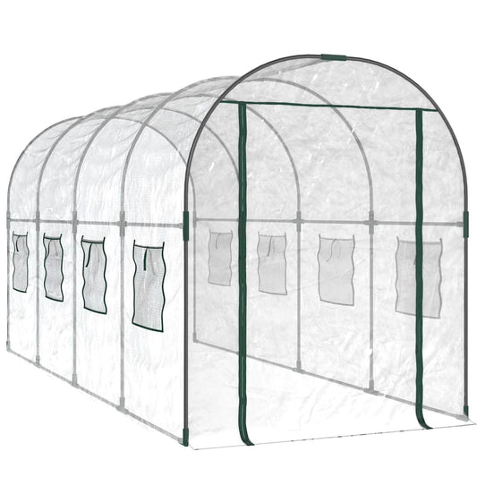 Greenhouse Transparent 160x400x190 cm PVC&Powder-coated Steel Greenhouse Transparent 160x400x190 cm PVC&Powder-coated Steel