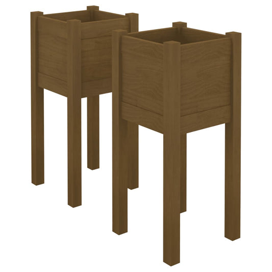 Garden Planters 2 pcs Honey Brown 31x31x70 cm Solid Pinewood Garden Planters 2 pcs Honey Brown 31x31x70 cm Solid Pinewood