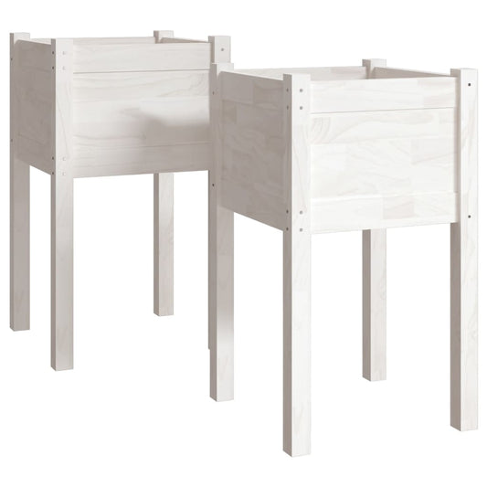 Garden Planters 2 pcs White 40x40x70 cm Solid Pinewood Garden Planters 2 pcs White 40x40x70 cm Solid Pinewood