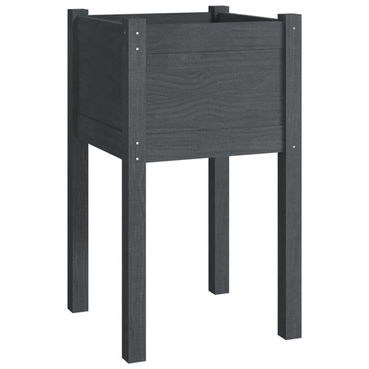 Garden Planter Grey 40x40x70 cm Solid Pinewood Garden Planter Grey 40x40x70 cm Solid Pinewood
