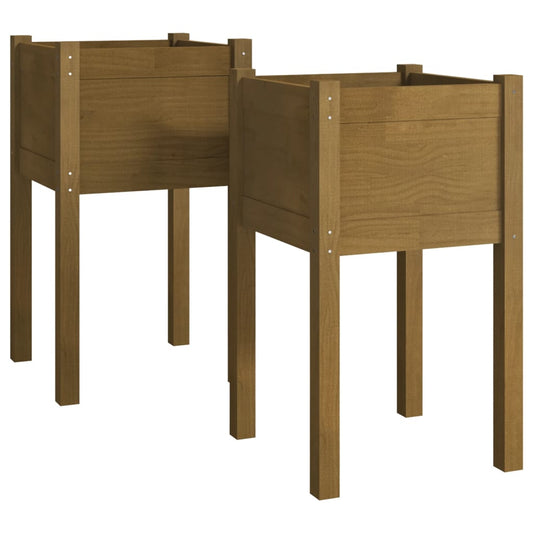 Garden Planters 2 pcs Honey Brown 40x40x70 cm Solid Pinewood Garden Planters 2 pcs Honey Brown 40x40x70 cm Solid Pinewood