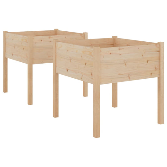 Garden Planters 2 pcs 70x70x70 cm Solid Pinewood Garden Planters 2 pcs 70x70x70 cm Solid Pinewood