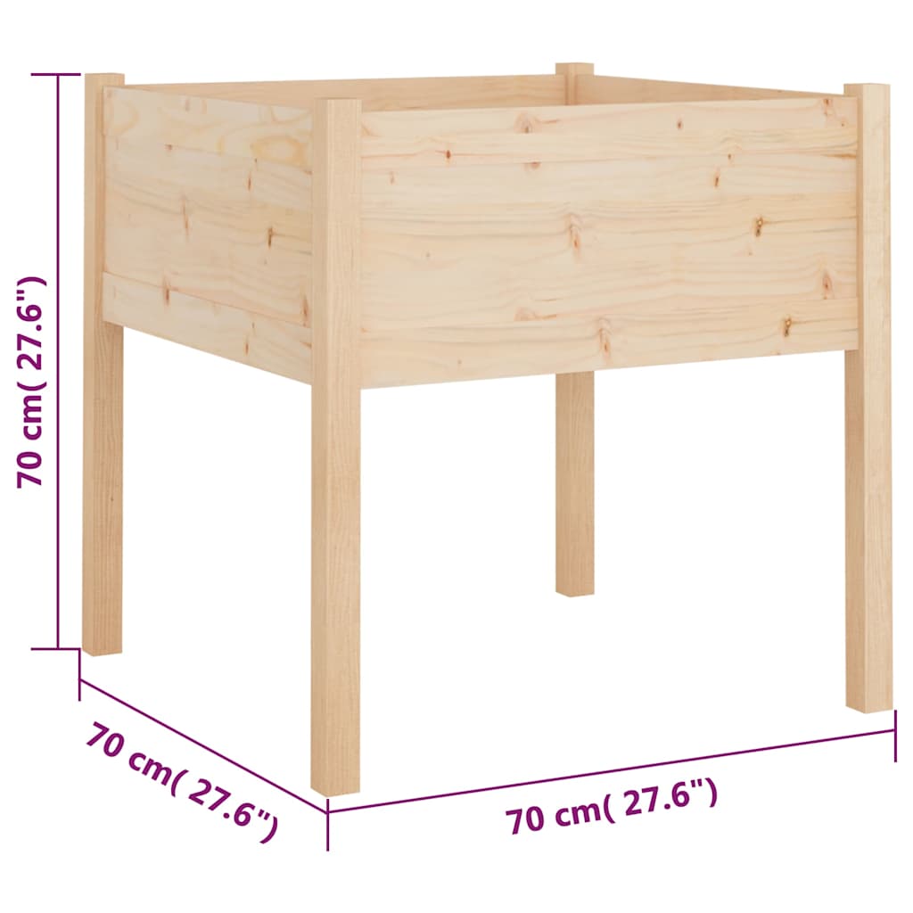 Garden Planters 2 pcs 70x70x70 cm Solid Wood Pine