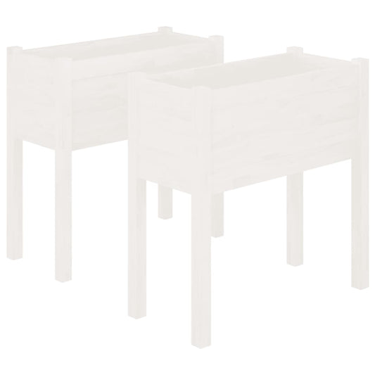 Garden Planters 2 pcs White 70x31x70 cm Solid Pinewood Garden Planters 2 pcs White 70x31x70 cm Solid Pinewood