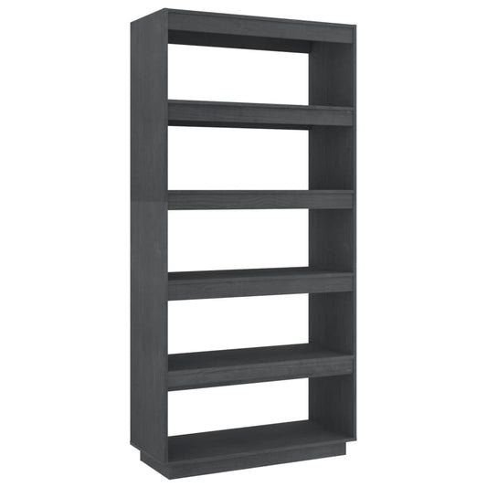 Book Cabinet/Room Divider Grey 80x35x167 cm Solid Pinewood Book Cabinet/Room Divider Grey 80x35x167 cm Solid Pinewood