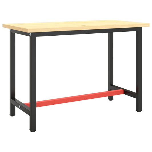Work Bench Frame Matte Black and Matte Red 110x50x79 cm Metal Work Bench Frame Matte Black and Matte Red 110x50x79 cm Metal