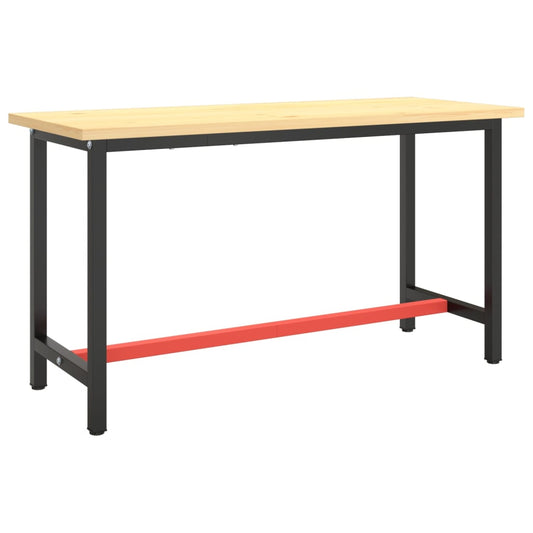Work Bench Frame Matte Black and Matte Red 140x50x79 cm Metal Work Bench Frame Matte Black and Matte Red 140x50x79 cm Metal