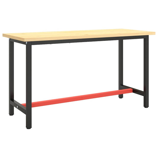 Work Bench Frame Matte Black and Matte Red 140x50x79 cm Metal Work Bench Frame Matte Black and Matte Red 140x50x79 cm Metal