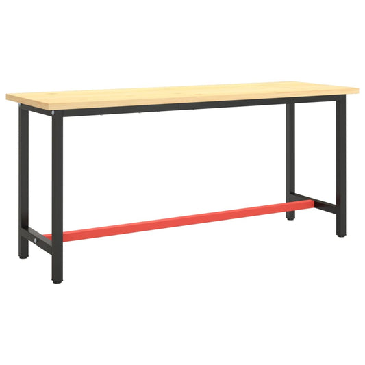 Work Bench Frame Matte Black and Matte Red 170x50x79 cm Metal Work Bench Frame Matte Black and Matte Red 170x50x79 cm Metal