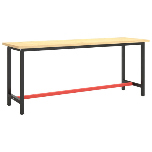 Work Bench Frame Matte Black and Matte Red 190x50x79 cm Metal Work Bench Frame Matte Black and Matte Red 190x50x79 cm Metal