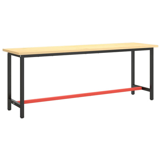 Work Bench Frame Matte Black and Matte Red 210x50x79 cm Metal Work Bench Frame Matte Black and Matte Red 210x50x79 cm Metal