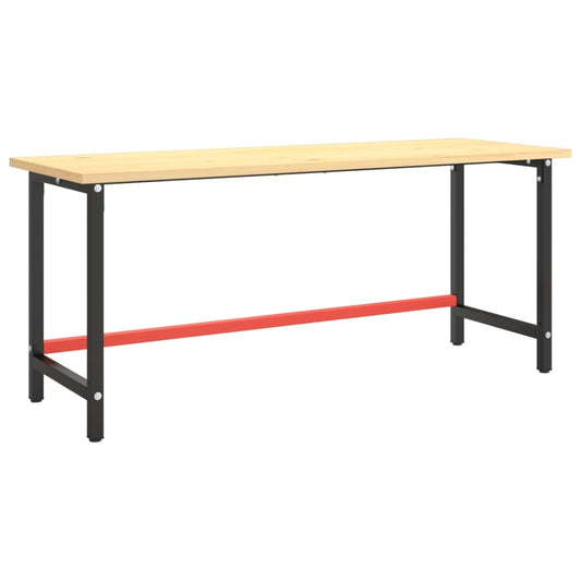 Work Bench Frame Matte Black and Matte Red 180x57x79 cm Metal Work Bench Frame Matte Black and Matte Red 180x57x79 cm Metal