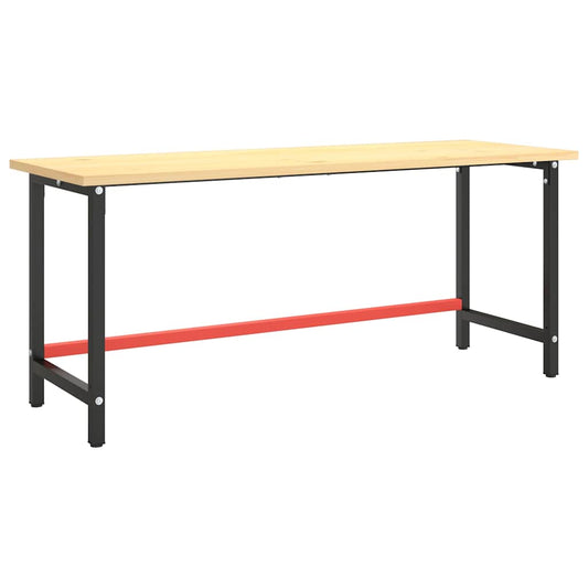 Work Bench Frame Matte Black and Matte Red 180x57x79 cm Metal Work Bench Frame Matte Black and Matte Red 180x57x79 cm Metal