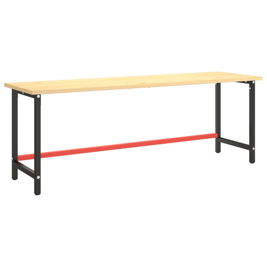 Work Bench Frame Matte Black and Matte Red 220x57x79 cm Metal Work Bench Frame Matte Black and Matte Red 220x57x79 cm Metal