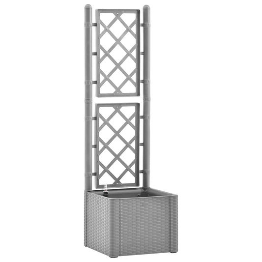 Garden Raised Bed with Trellis and Self Watering System Grey Garden Raised Bed with Trellis and Self Watering System Grey