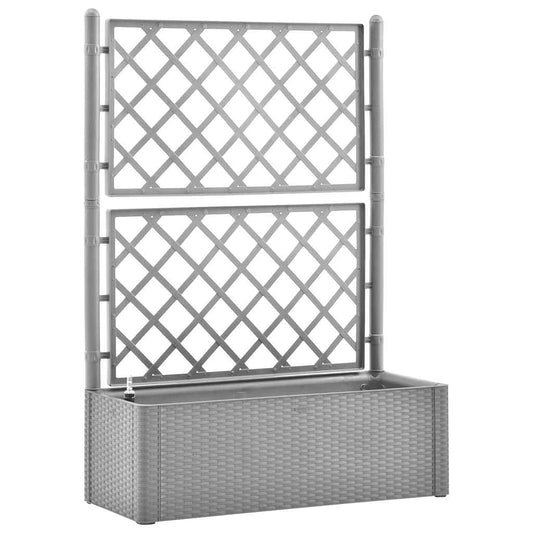 Garden Raised Bed with Trellis and Self Watering System Grey Garden Raised Bed with Trellis and Self Watering System Grey