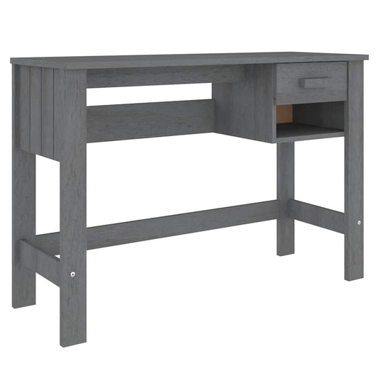 Desk "HAMAR" Dark Grey 110x40x75 cm Solid Wood Pine Desk "HAMAR" Dark Grey 110x40x75 cm Solid Wood Pine