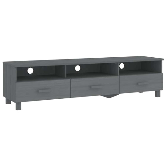 TV Cabinet "HAMAR" Dark Grey 158x40x40 cm Solid Wood Pine TV Cabinet "HAMAR" Dark Grey 158x40x40 cm Solid Wood Pine