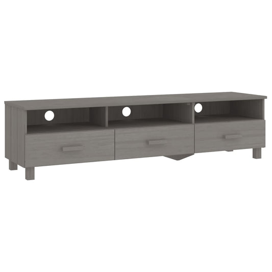 TV Cabinet HAMAR Light Grey 158x40x40 cm Solid Wood Pine TV Cabinet HAMAR Light Grey 158x40x40 cm Solid Wood Pine