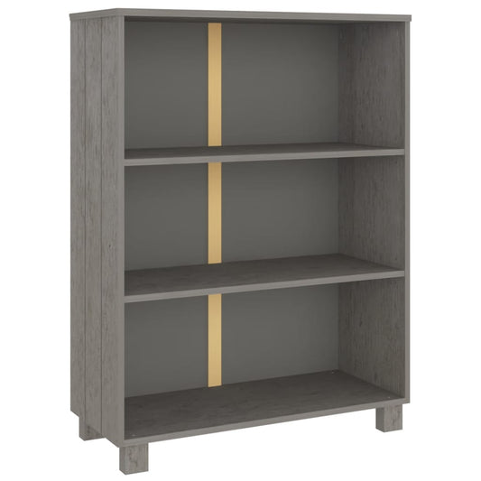 Book Cabinet HAMAR Light Grey 85x35x112 cm Solid Wood Pine Book Cabinet HAMAR Light Grey 85x35x112 cm Solid Wood Pine