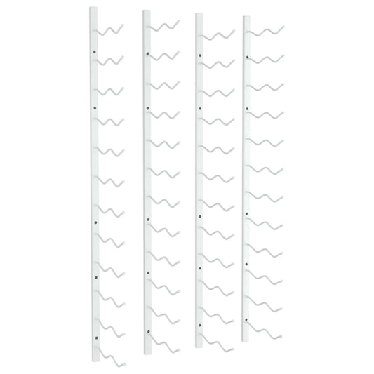 Wall Mounted Wine Rack for 24 Bottles 2 pcs White Iron Wall Mounted Wine Rack for 24 Bottles 2 pcs White Iron