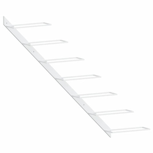 Wall-mounted Wine Rack for 7 Bottles White Metal Wall-mounted Wine Rack for 7 Bottles White Metal