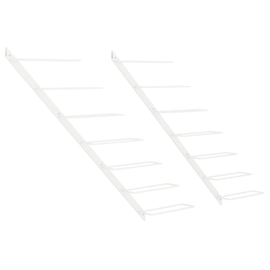 Wall-mounted Wine Rack for 7 Bottles 2 pcs White Metal Wall-mounted Wine Rack for 7 Bottles 2 pcs White Metal
