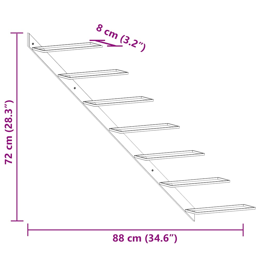 Wall-mounted Wine Rack for 7 Bottles 2 pcs White Metal