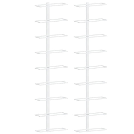 Wall-mounted Wine Rack for 9 Bottles 2 pcs White Iron Wall-mounted Wine Rack for 9 Bottles 2 pcs White Iron