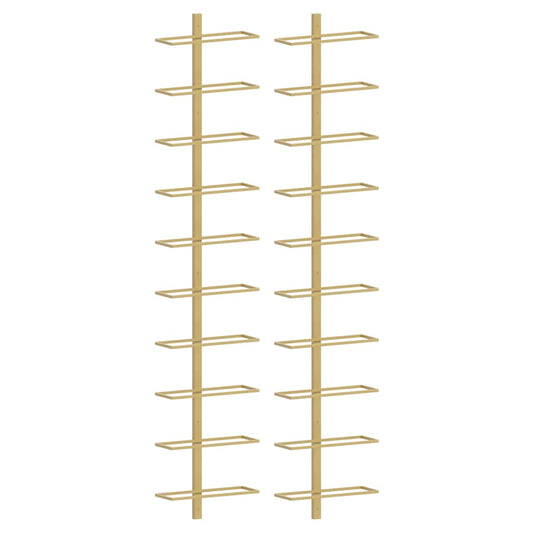 340907 vidaXL Wall-mounted Wine Rack for 10 Bottles 2 pcs Gold Metal 340907 vidaXL Wall-mounted Wine Rack for 10 Bottles 2 pcs Gold Metal