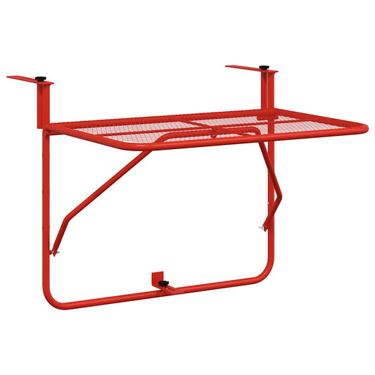 Balcony Table Red 60x40 cm Steel Balcony Table Red 60x40 cm Steel