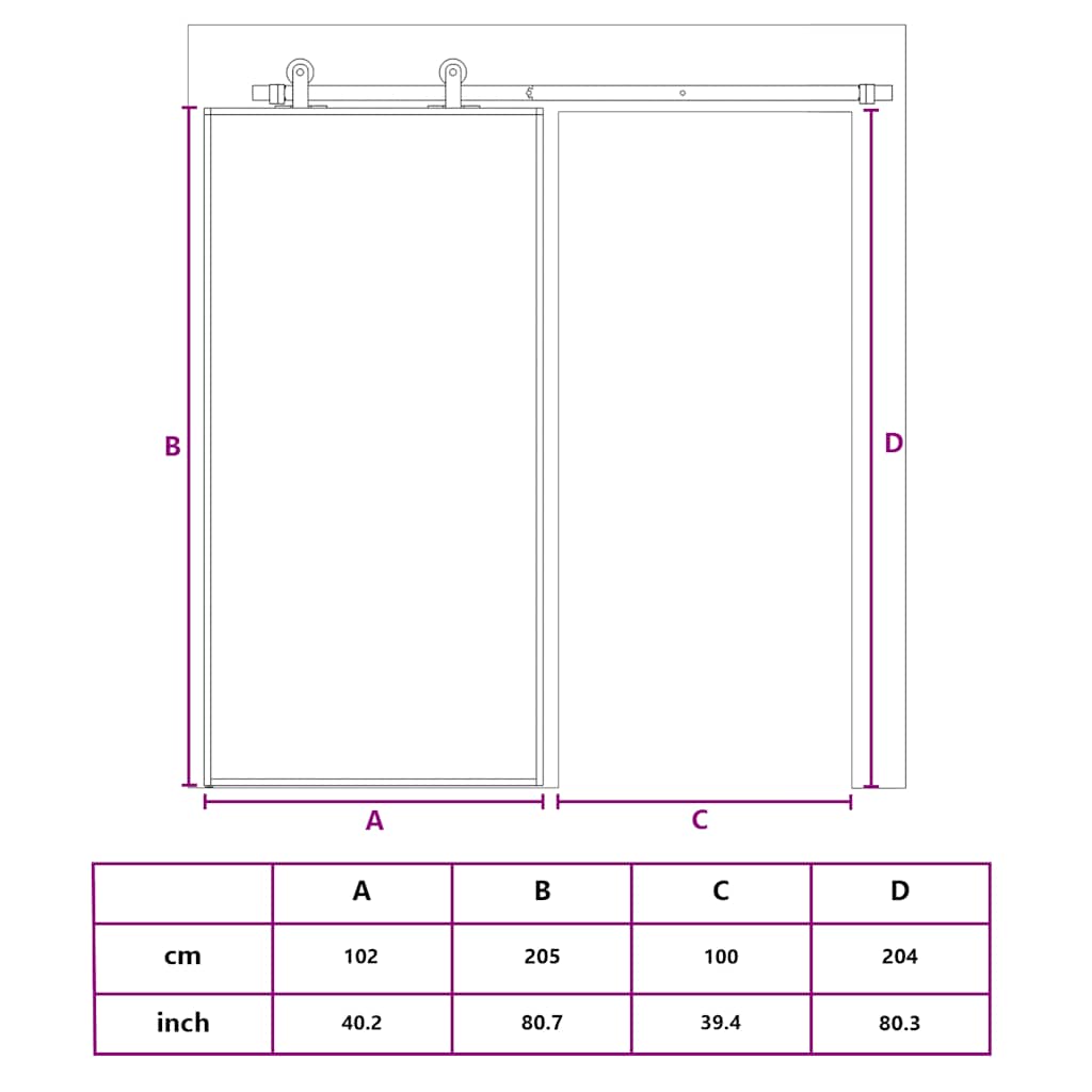 Sliding Door Frosted ESG Glass and Aluminium 102.5x205 cm White