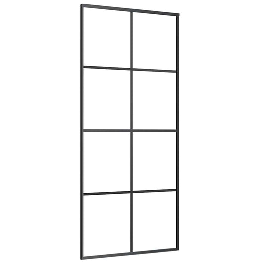 Sliding Door Black 90x205 cm ESG Glass and Aluminium Sliding Door Black 90x205 cm ESG Glass and Aluminium