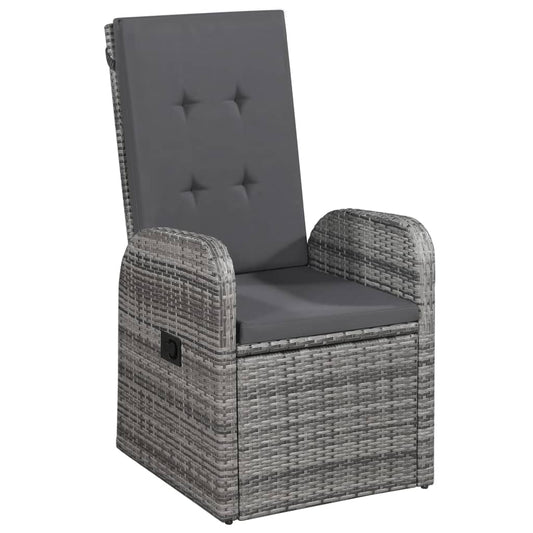 5 Piece Garden Dining Set with Cushions Grey Poly Rattan 5 Piece Garden Dining Set with Cushions Grey Poly Rattan