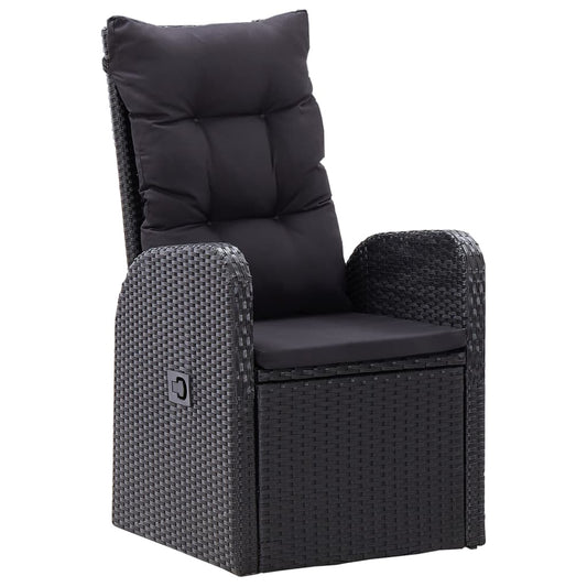 5 Piece Garden Dining Set with Cushions Black Poly Rattan 5 Piece Garden Dining Set with Cushions Black Poly Rattan