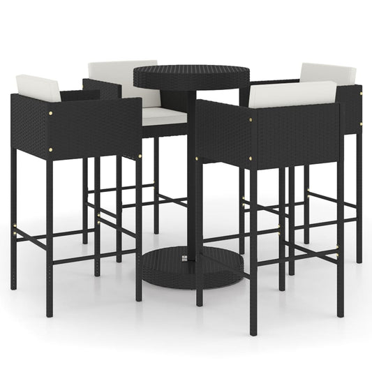 Garden Bar Set | Black, Cream White | PE Rattan, Powder-Coated Steel Garden Bar Set | Black, Cream White | PE Rattan, Powder-Coated Steel