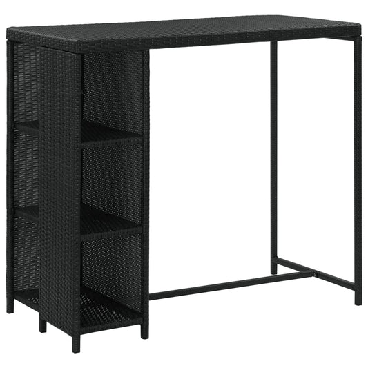 5 Piece Garden Bar Set with Cushions Poly Rattan Black 5 Piece Garden Bar Set with Cushions Poly Rattan Black