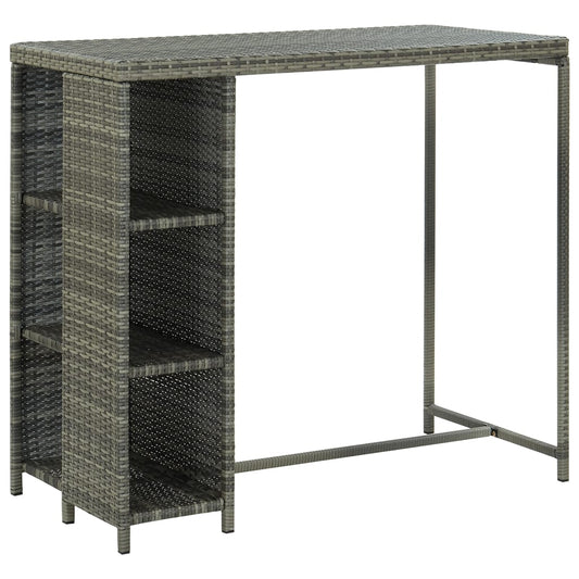 5 Piece Garden Bar Set with Cushions Poly Rattan Grey 5 Piece Garden Bar Set with Cushions Poly Rattan Grey