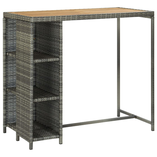 5 Piece Garden Bar Set with Cushions Poly Rattan Grey 5 Piece Garden Bar Set with Cushions Poly Rattan Grey