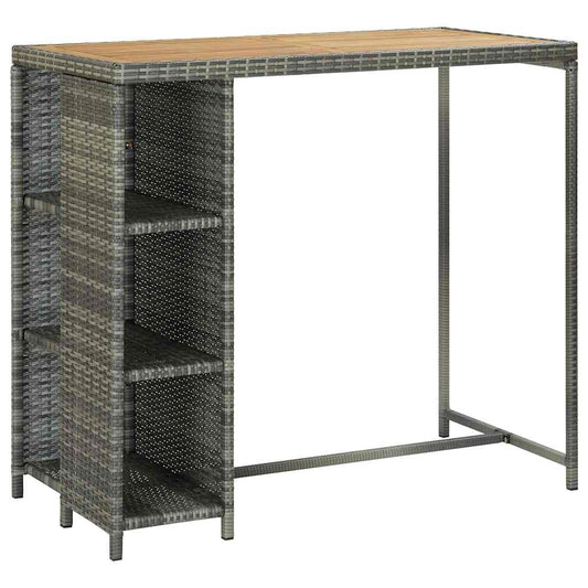 5 Piece Garden Bar Set with Cushions Poly Rattan Grey 5 Piece Garden Bar Set with Cushions Poly Rattan Grey