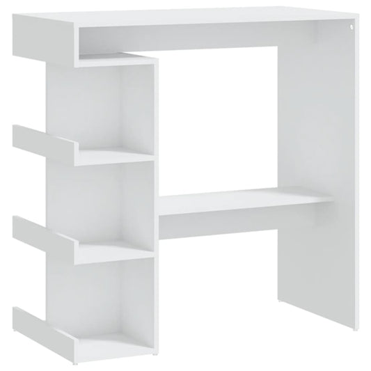 Bar Table with Storage Rack White 100x50x101.5 cm Engineered Wood Bar Table with Storage Rack White 100x50x101.5 cm Engineered Wood