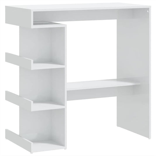 Bar Table with Storage Rack High Gloss White 100x50x101,5 cm Bar Table with Storage Rack High Gloss White 100x50x101,5 cm