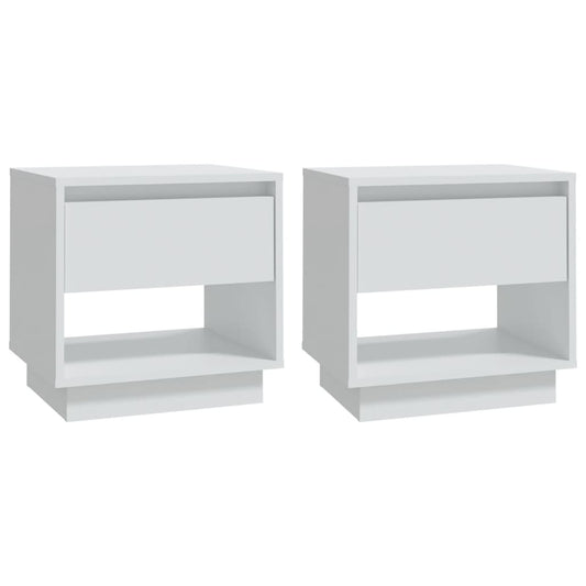 Bedside Cabinets 2 pcs White 45x34x44 cm Engineered Wood Bedside Cabinets 2 pcs White 45x34x44 cm Engineered Wood